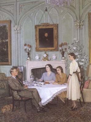 James Gunn Tea at Royal Lodge (mk25 Sweden oil painting art